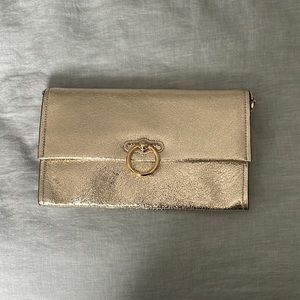 Authentic Rebecca Minkoff clutch/shoulder bag in gold